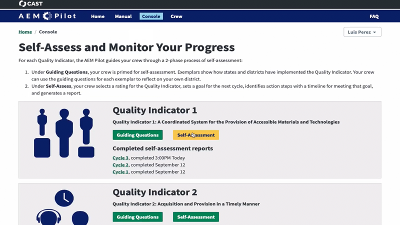 Screenshot of the AEM Pilot tool