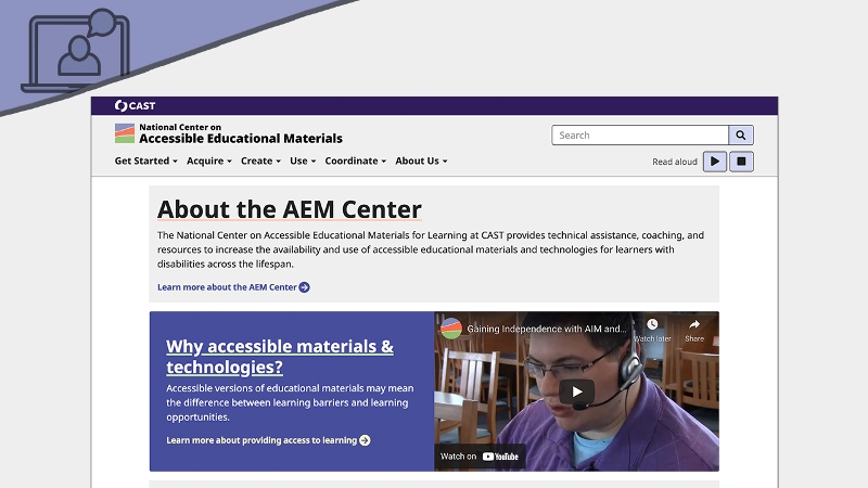 Screenshot of the About the AEM Center webpage